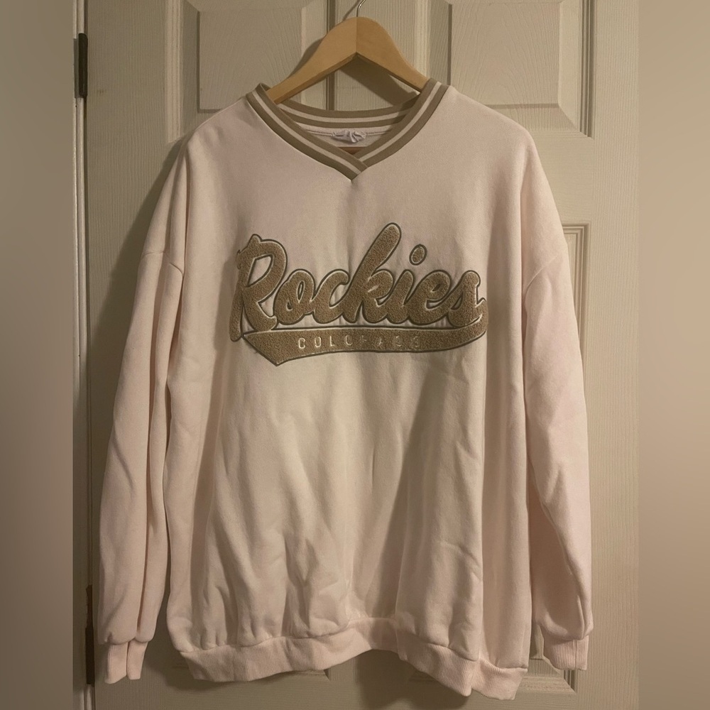 Ardene Cream and Tan Striped Sweatshirt​​​